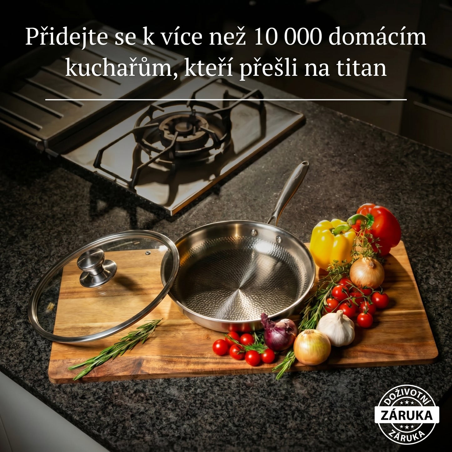 HAZANE Titanová tepaná pánev PRO